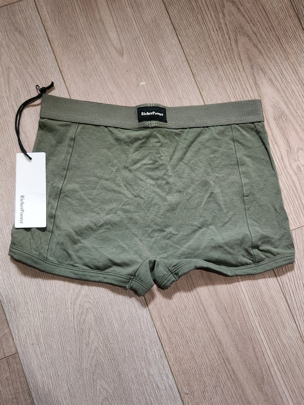 Richer Poorer High-Waist Ribbed Bike Shorts in Olive Green - Picture 4 of 7